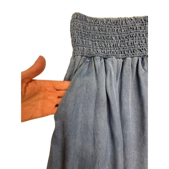 Calypso St. Barth Blue Lyocell Smocked Waist Maxi Skirt Women’s M - Picture 6 of 9